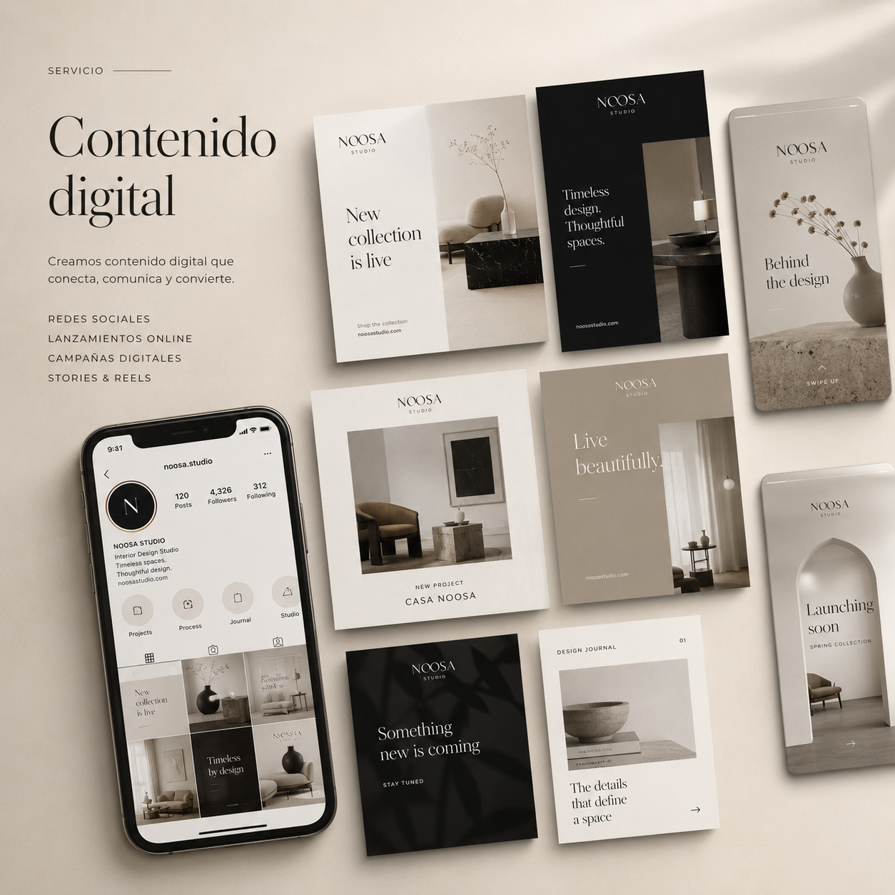 Contenido digital diseñado por Noosa Studio